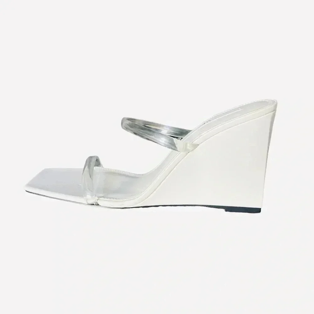 ZARA | Women’s White Two Clear Straps Wedges Size 41 (EU)